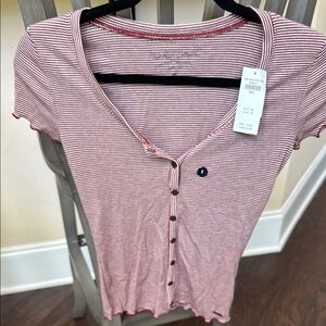 Striped Button-Up Women's Top